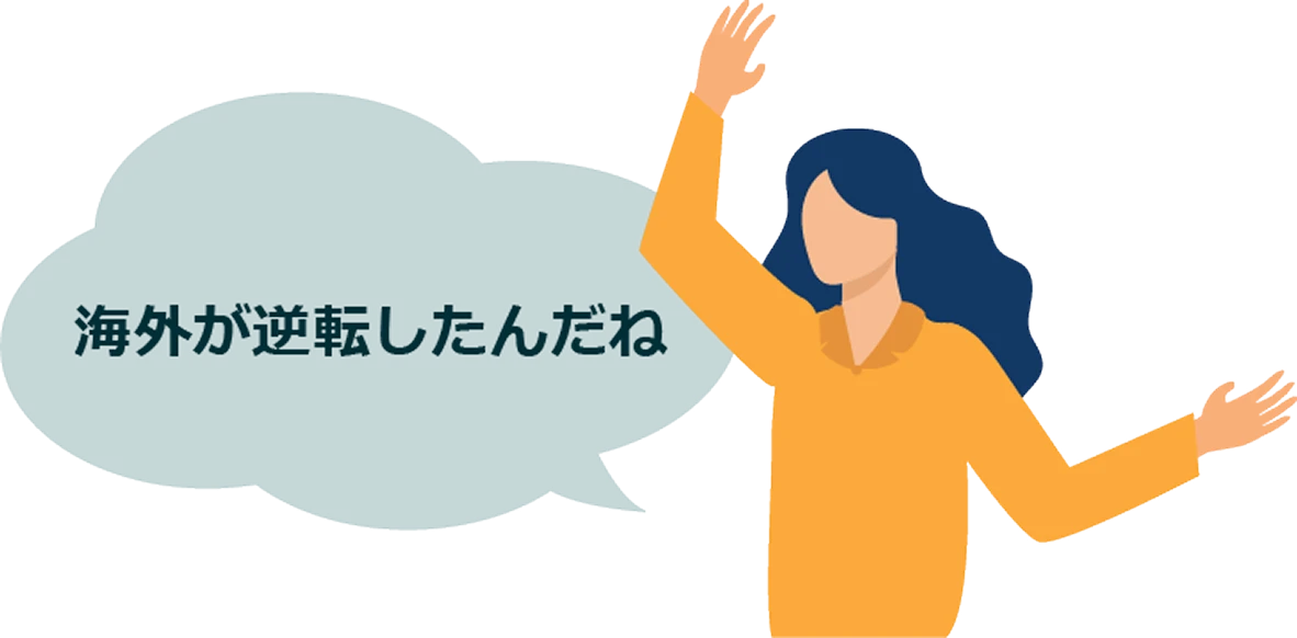 海外が逆転したんだね