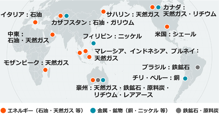 日本企業は世界中で権益を取得、資源ビジネスを展開