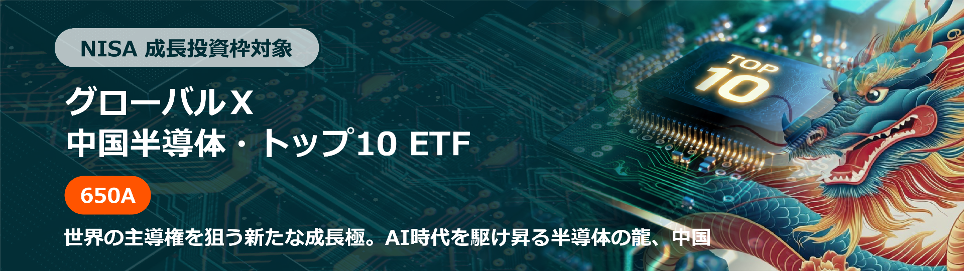 NISA 成長投資枠対象 グローバルＸ 中国半導体・トップ10 ETF